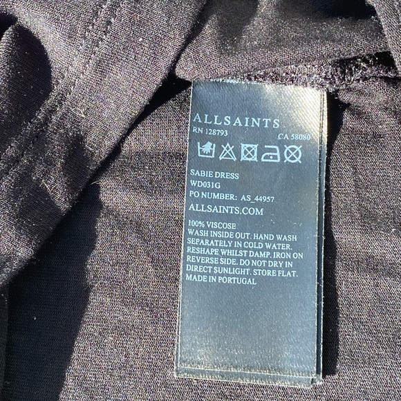 Bundle 3 for 50% off AllSaints Black Sabie Dress, Repaired - Picture 6 of 7